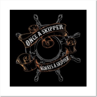 Once A Skipper (woodcut wheel) Posters and Art